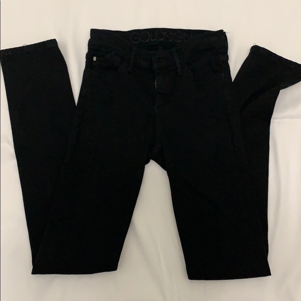 Gold Sign Black Jeans